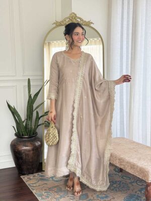 Chiku Color Readymade Salwar Suit