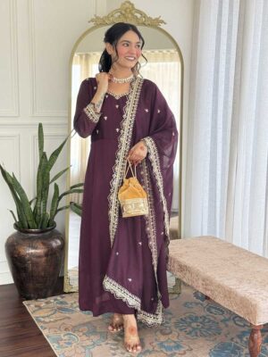 Wine Color Readymade Salwar Suit