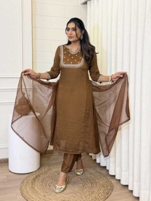 Brown Color Readymade Salwar Suit
