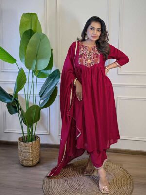 Red Color Readymade Salwar Suit