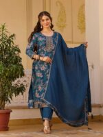 Petrol Color Readymade Salwar Suit