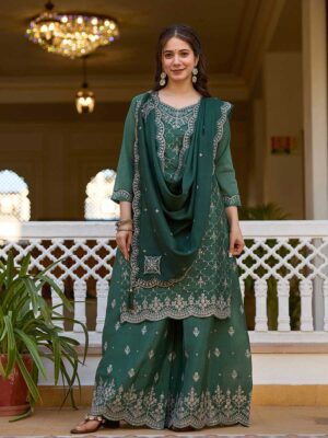 Green Color Readymade Salwar Suit