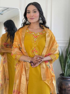 Yellow Color Readymade Salwar Suit