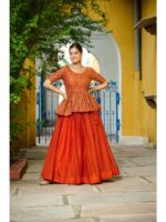 Orange Color Fendy Lehenga Choli