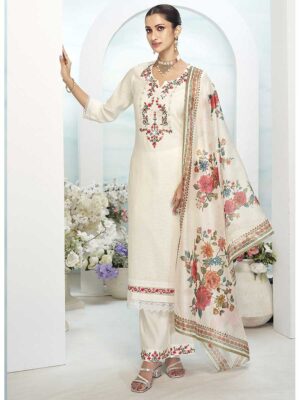 Off White Color Readymade Salwar Suit