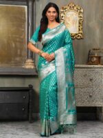 Rama Green Color Banarasi Silk Saree