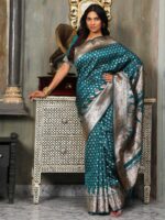 Sea Green Color Banarasi Silk Saree