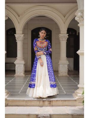 Cream Color Kora Cotton Lehenga Choli