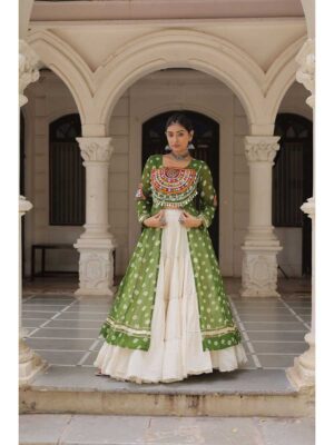 Cream Color Kora Cotton Lehenga Choli