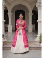 Cream Color Kora Cotton Lehenga Choli