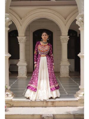 Cream Color Kora Cotton Lehenga Choli