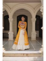 Cream Color Kora Cotton Lehenga Choli