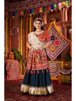 Teal Blue Color Viscose Cotton Lehenga Choli