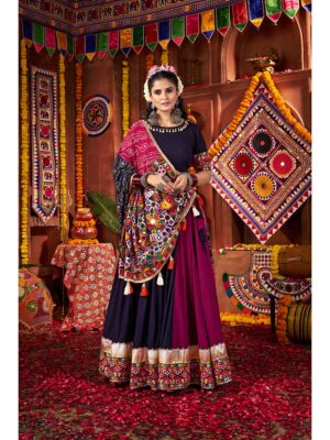 Multi Color Color Viscose Cotton Lehenga Choli
