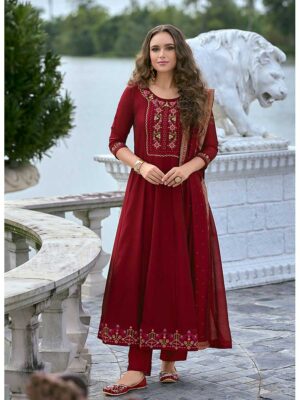 Maroon Color Readymade Salwar Suit