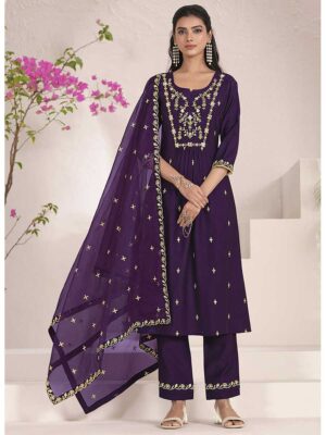 Purple Color Readymade Salwar Suit