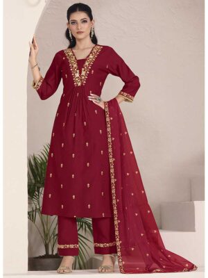 Maroon Color Readymade Salwar Suit