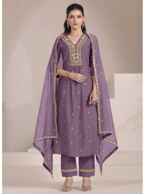 Lavender Color Readymade Salwar Suit