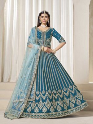 Sea Green Color Art Silk Lehenga Choli