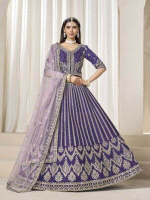 Lavender Color Art Silk Lehenga Choli