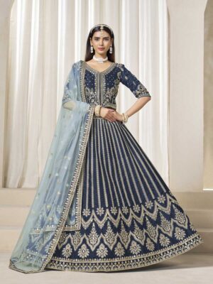 Blue Color Art Silk Lehenga Choli