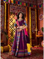 Purple Color Viscose Cotton Lehenga Choli