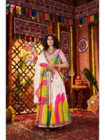 White Color Gajji Silk Lehenga Choli