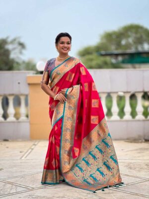 Pink Color Banarasi Silk Saree