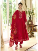 Red Color Readymade Salwar Suit