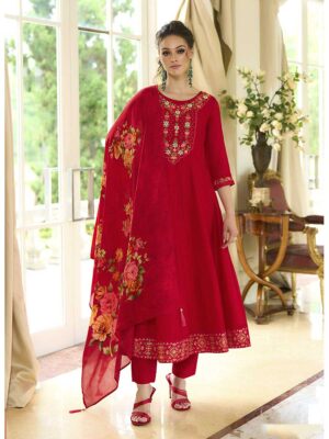 Red Color Readymade Salwar Suit