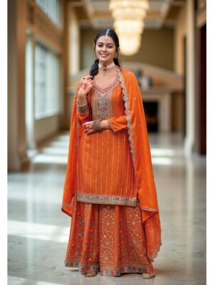 Orange Color Readymade Salwar Suit