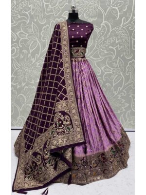 Pink Color Satin Georgette Lehenga Choli