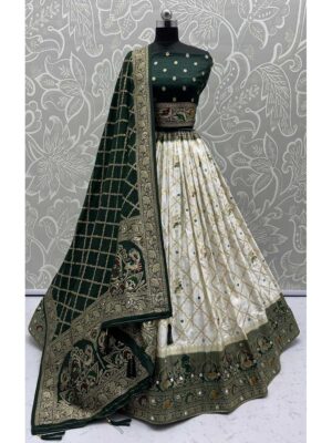 Off White Color Satin Georgette Lehenga Choli