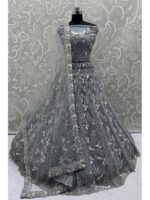Grey Color Net Lehenga Choli