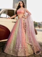 Pink Color Tissue Lehenga Choli