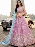 Lavender Color Georgette Lehenga Choli