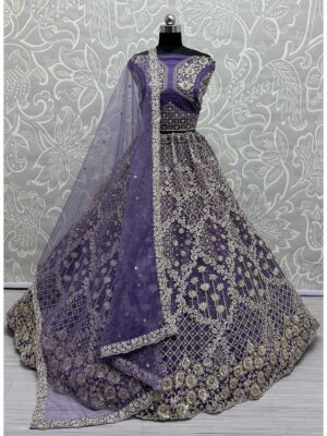 Blue Color Double Net Crafted Lehenga Choli