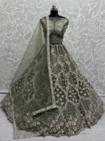 Olive Color Double Net Crafted Lehenga Choli