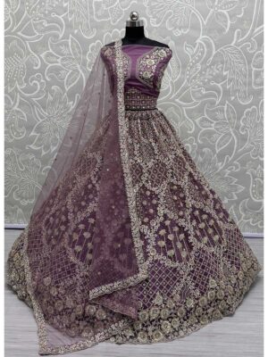 Purple Color Double Net Crafted Lehenga Choli