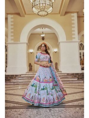 Sea Green Color Art Silk Lehenga Choli