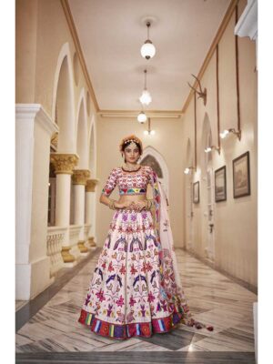 Off White Color Art Silk Lehenga Choli