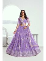 Lavender Color Butterfly Net Lehenga Choli