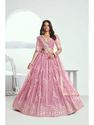 Pink Color Butterfly Net Lehenga Choli