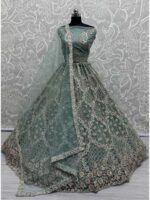 Green Color Net   Lehenga Choli
