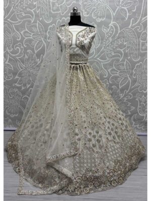 White Color Net   Lehenga Choli