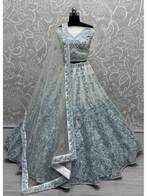 Sky Blue Color  Net Lehenga Choli