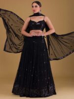 Black Color Georgette Lehenga Choli