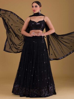Black Color Georgette Lehenga Choli