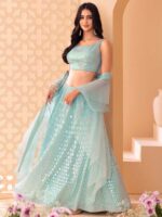 Blue Color Georgette Lehenga Choli