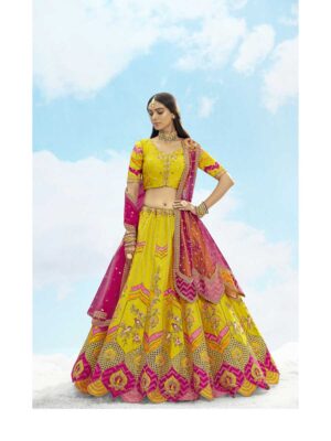 Yellow Color Silk Lehenga Choli
